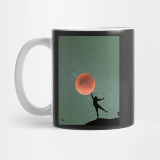 Galaxy and Moon Oneness Green Graphic Mug